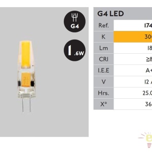 BEC LED G4 1,6W lumina calda 3000K 17487 62836 universul-luminii.ro