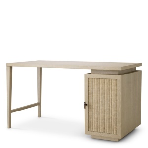 Birou Design LUX, Lemn, Rattan, Borchard stejar albit