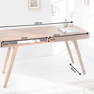 Birou din lemn masiv Retro 120cm Sheesham - Img 6
