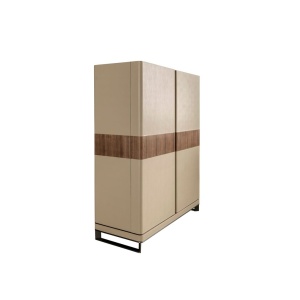 Bufet, Bar design LUX furnir de nuc si piele High sideboard - Img 4