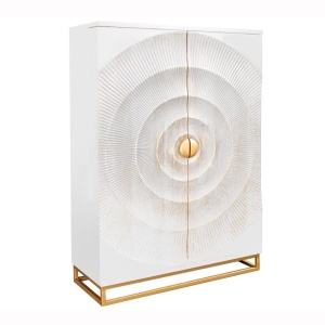 Bufet/ Bar design vintage GOLDEN SUNSET 140cm Mango alb