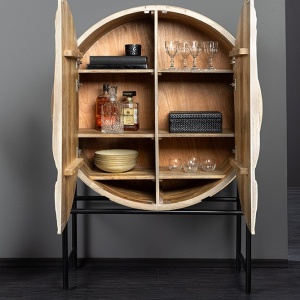 Bufet Elegant din Lemn de Mango, Albit, LION 140cm 3D - Img 3