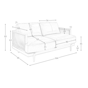 Canapea 2 locuri design elegant LUX Brown leather - Img 9