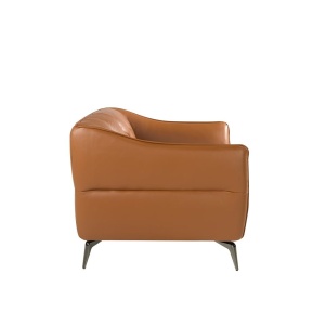 Canapea 2 locuri din piele naturala capitonata Cowhide leather brown - Img 6