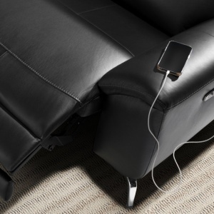 Canapea 2 locuri eleganta, design LUX cu functia relax Cowhide black - Img 9