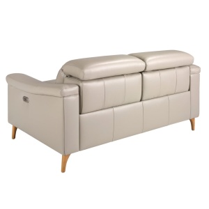 Canapea 2 locuri eleganta, design LUX cu functia relax Cowhide taupe grey - Img 7