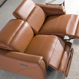 Canapea 3 locuri eleganta, design LUX cu functia relax Cowhide brown leather - Img 4