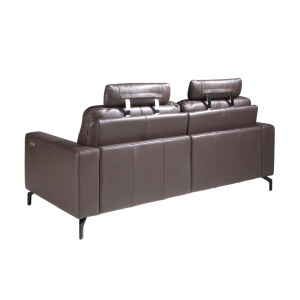 Canapea 3 locuri, functie relax, tapitat cu piele Chocolate Brown - Img 6