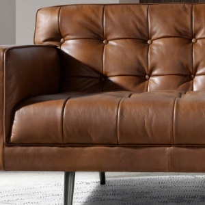 Canapea design LUX 2 locuri Dark Brown Leather - Img 6