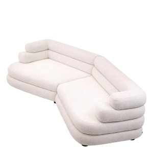 Canapea design LUX cu spatar rotunjit Malaga L, Lyssa off-white - Img 5