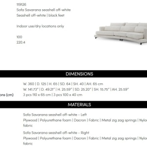 Canapea design LUX Savarana, Seashell off-white - Img 10