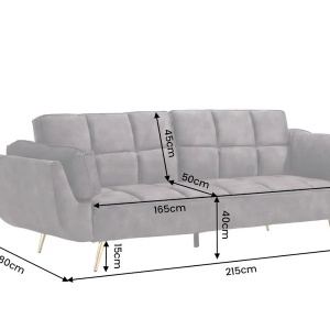 Canapea extensibila BOUTIQUE 215cm catifea gri inchis - Img 4