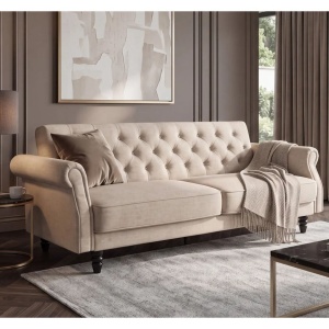 Canapea extensibila, Catifea Vogue champagne beige, Maison Belle Affaire 220cm