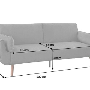 Canapea extensibila DIVANI 220cm catifea gri - Img 7