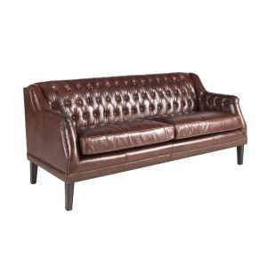 Canapea LUX 3 locuri tapitata cu piele Cognac Brown - Img 4
