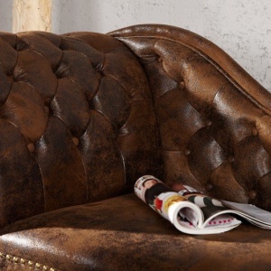 Canapea relax clasica stil englezesc Chesterfield maro antic - Img 5