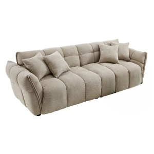 Canapea XXL CLOUD 260cm, material boucle champagne greige - Img 2