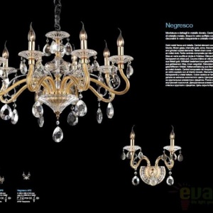 Candelabru 10 brate, cristal Venezian Negresco SP10 087771 58096 universul-luminii.ro