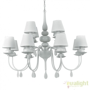 Candelabru 12 brate diametru 92cm BLANCHE SP12 BIANCO 114224