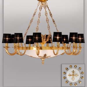 Candelabru 12 brate fabricat manual diam.112cm Olga 2690/12 Bejorama