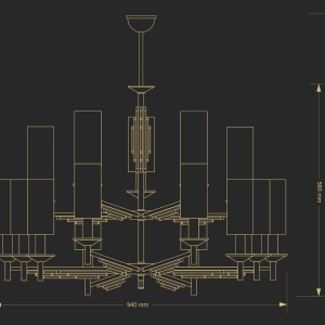 Candelabru 15 brate realizat manual Fellino 77466 universul-luminii.ro
