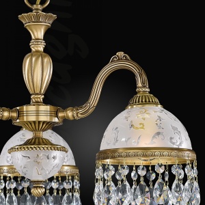 Candelabru 3 brate design clasic realizat manual din alama si Cristal Scholer 6200 105246 universul-luminii.ro