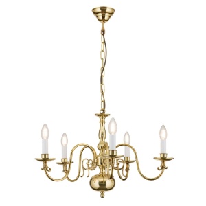 Candelabru 5 brate design clasic FLAMISCH, alama lucioasa - Img 1