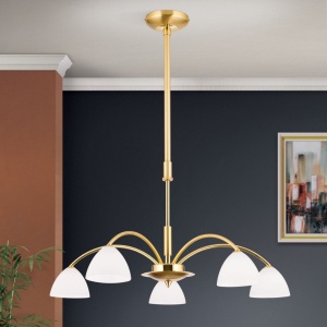 Candelabru 5 brate elegant design modern OPALDESIGN, auriu mat - Img 1