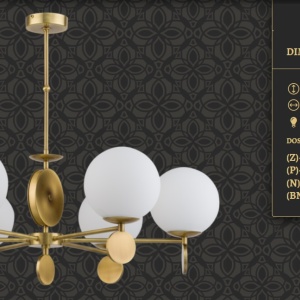 Candelabru 6 brate design clasic din alama DIMARO 85646 universul-luminii.ro