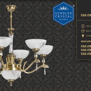 Candelabru 6 brate design clasic realizat manual Farini 77066 universul-luminii.ro