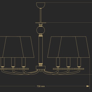 Candelabru 6 brate elegant design clasic ROSSANO - Img 3