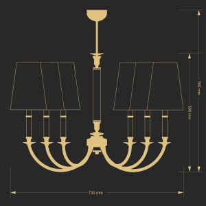 Candelabru 6 brate eleganta design clasic NAPOLI 78126 universul-luminii.ro
