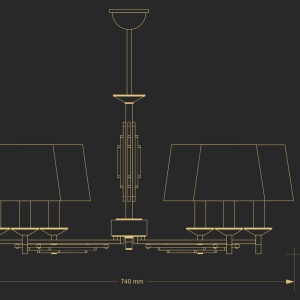 Candelabru 6 brate realizat manual Fellino 77496 universul-luminii.ro
