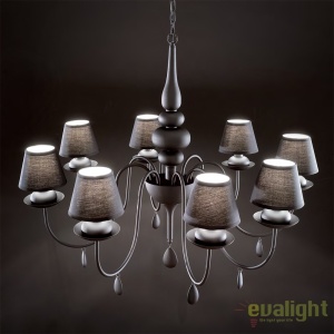 Candelabru 8 brate diametru 92cm BLANCHE SP8 NERO 111896 56936 universul-luminii.ro
