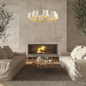 Candelabru 8 brate modern PRINCETON bej 145746 universul-luminii.ro