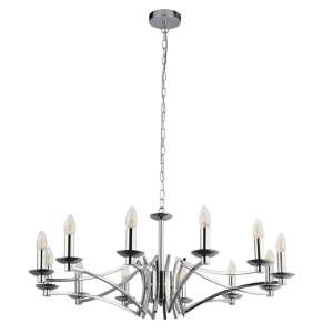 Candelabru clasic cu 12 brate stil elegant Ascot crom 110496 universul-luminii.ro