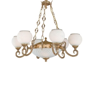 Candelabru clasic din alama 6+2 design italian 8550 107946 universul-luminii.ro