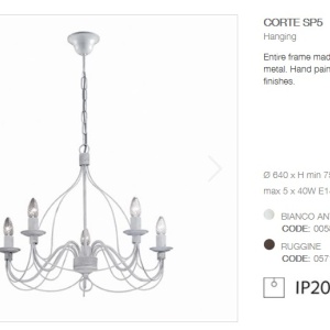 Candelabru clasic modelat si pictat manual CORTE SP5 BIANCO 48826 universul-luminii.ro