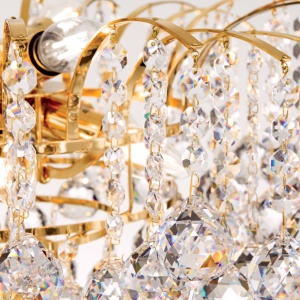 Candelabru cristal Asfour design lux KRISTALL KLASSISCH 9L gold/clear 239366 universul-luminii.ro