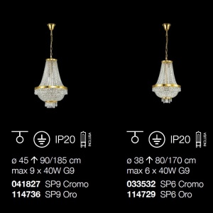 Candelabru cristal design elegant casa scarii CAESAR SP12 Cromo 114279 - Img 4