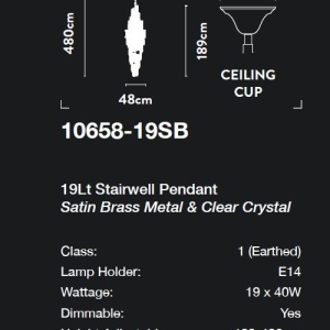 Candelabru cristal design lux casa scarii Belle 19L 225686 universul-luminii.ro