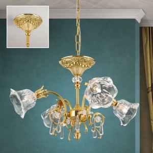 Candelabru cristal design lux LA BOHEME D-60cm 4L gold plated 161446 universul-luminii.ro