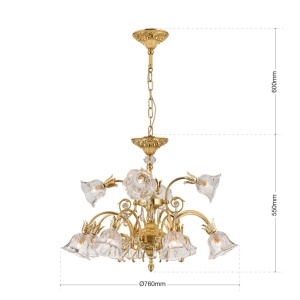 Candelabru cristal design lux LA BOHEME D-76cm 12L gold plated 239026 universul-luminii.ro