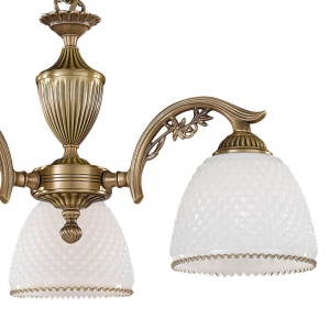 Candelabru cu 3 brate clasic design italian din alama si sticla 8601 RA-L. 8601/3 101686 universul-luminii.ro