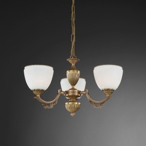 Candelabru cu 3 brate clasic design italian din alama si sticla 8651 RA-L. 8651/3 101756 universul-luminii.ro