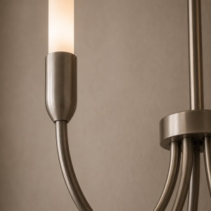Candelabru cu 5 brate AUGUSTINE nickel/alb - Img 6