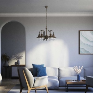 Candelabru design italian din alama si sticla Al Mare - Img 14