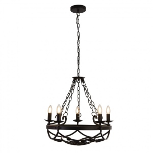 Candelabru design rustic Cartwheel III - 5lt 8905-5BK SRT