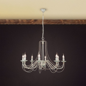 Candelabru design rustic cu 8 brate Vela, ivory