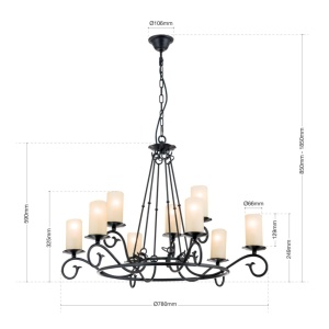 Candelabru design rustic cu 9 brate Rusticka LU 1K/3615/6+3 Antik OR - Img 9